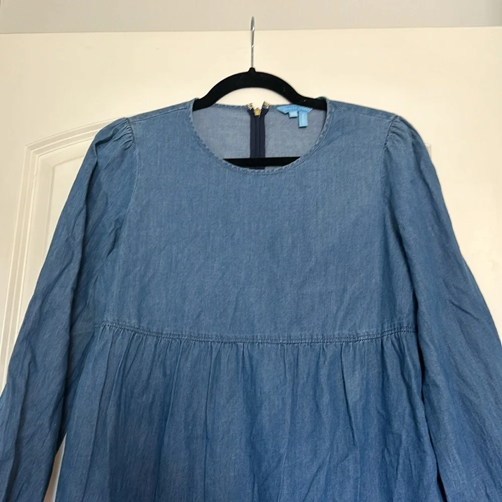 Draper James Tiered Chambray Dress - XS